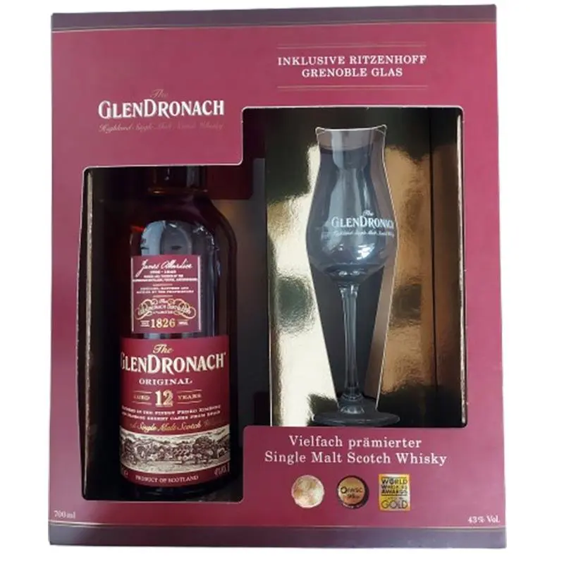 Glendronach 12yrs Highland Single Malt Scotch Whisky mit Ritzenhoff Glas - Privatkeller